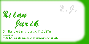 milan jurik business card